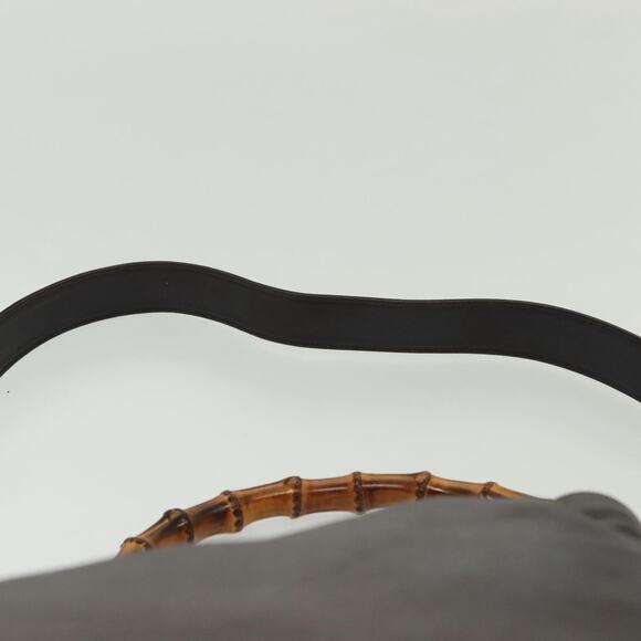 GUCCI Bamboo Hand Bag Leather Black Gold 001 001 - Picture 10 of 16